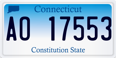 CT license plate AO17553