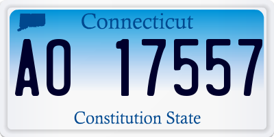 CT license plate AO17557