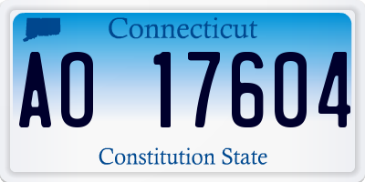 CT license plate AO17604