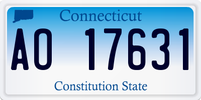 CT license plate AO17631