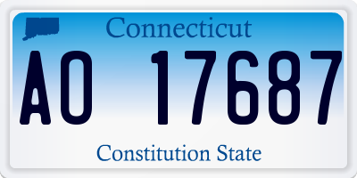 CT license plate AO17687