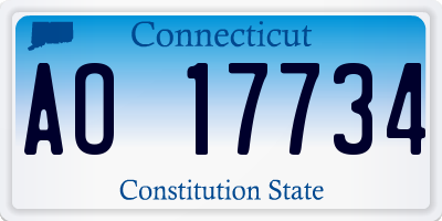 CT license plate AO17734