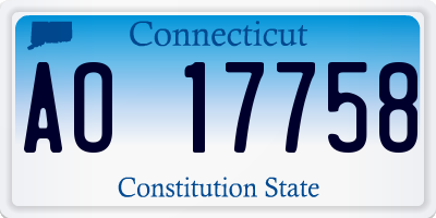 CT license plate AO17758
