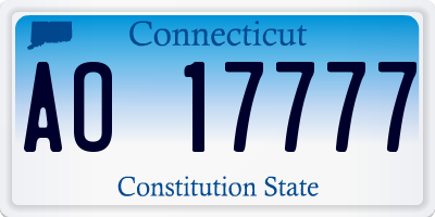 CT license plate AO17777