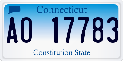 CT license plate AO17783