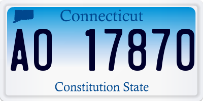 CT license plate AO17870