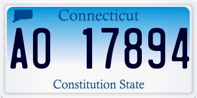 CT license plate AO17894