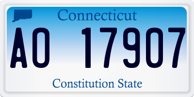 CT license plate AO17907