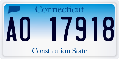 CT license plate AO17918