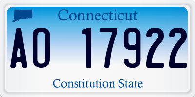 CT license plate AO17922