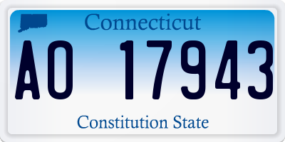 CT license plate AO17943