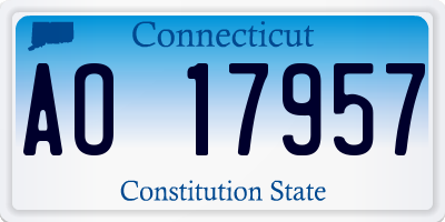 CT license plate AO17957