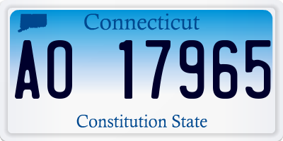 CT license plate AO17965