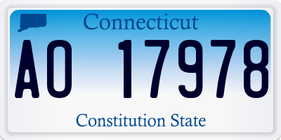 CT license plate AO17978