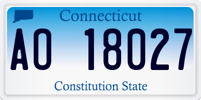 CT license plate AO18027
