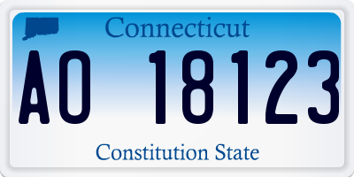 CT license plate AO18123