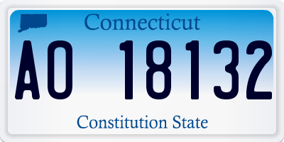 CT license plate AO18132