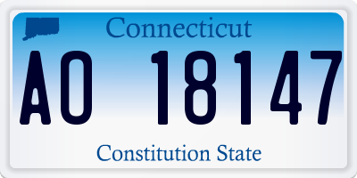 CT license plate AO18147