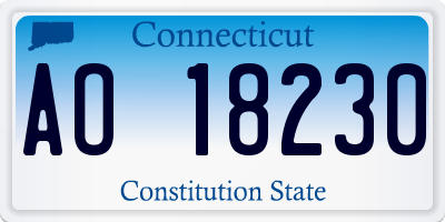 CT license plate AO18230