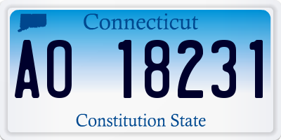 CT license plate AO18231