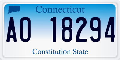 CT license plate AO18294