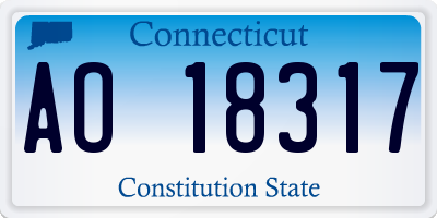 CT license plate AO18317