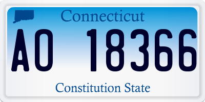 CT license plate AO18366
