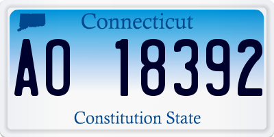 CT license plate AO18392