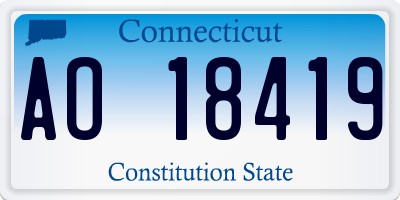 CT license plate AO18419