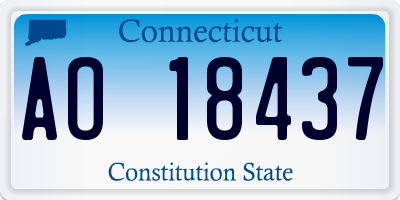 CT license plate AO18437