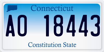 CT license plate AO18443