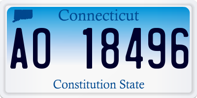 CT license plate AO18496