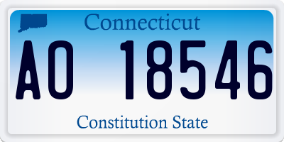 CT license plate AO18546