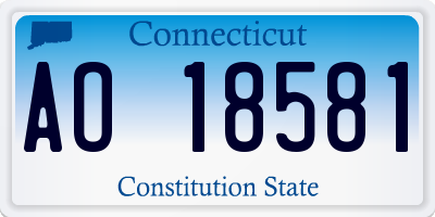 CT license plate AO18581