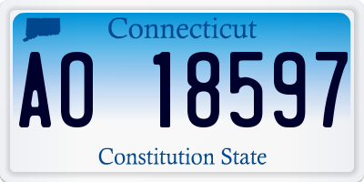 CT license plate AO18597