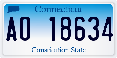 CT license plate AO18634