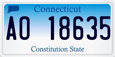 CT license plate AO18635