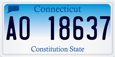 CT license plate AO18637