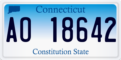 CT license plate AO18642