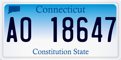 CT license plate AO18647