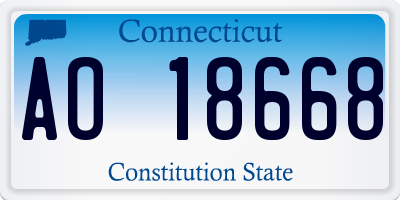CT license plate AO18668