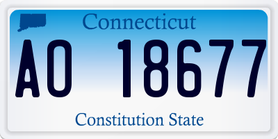 CT license plate AO18677