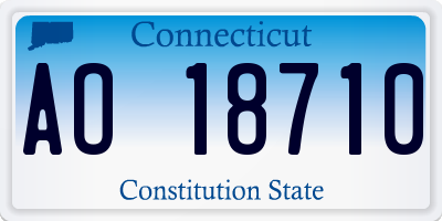 CT license plate AO18710