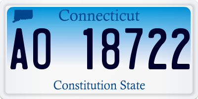 CT license plate AO18722