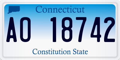 CT license plate AO18742