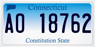CT license plate AO18762