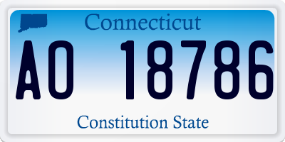 CT license plate AO18786