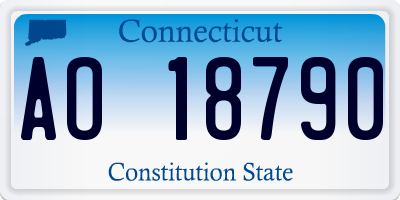CT license plate AO18790