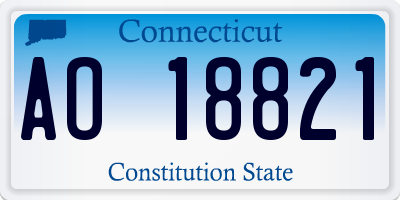 CT license plate AO18821