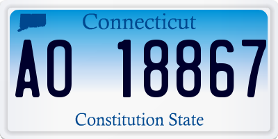 CT license plate AO18867